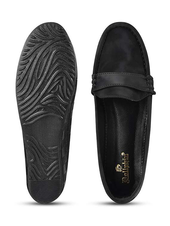 black pu slip on loafers - 20045292 -  Standard Image - 5