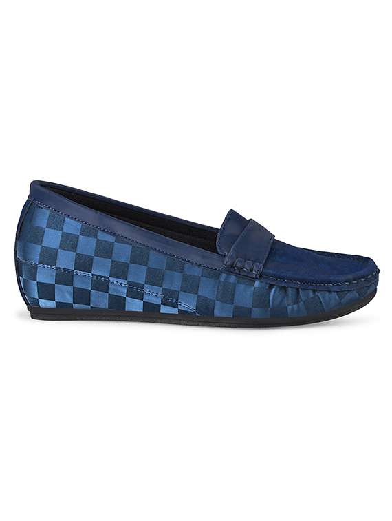 blue pu slip on loafers - 20045293 -  Standard Image - 3