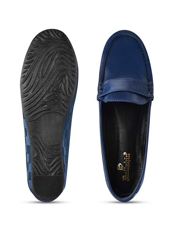 blue pu slip on loafers - 20045293 -  Standard Image - 5
