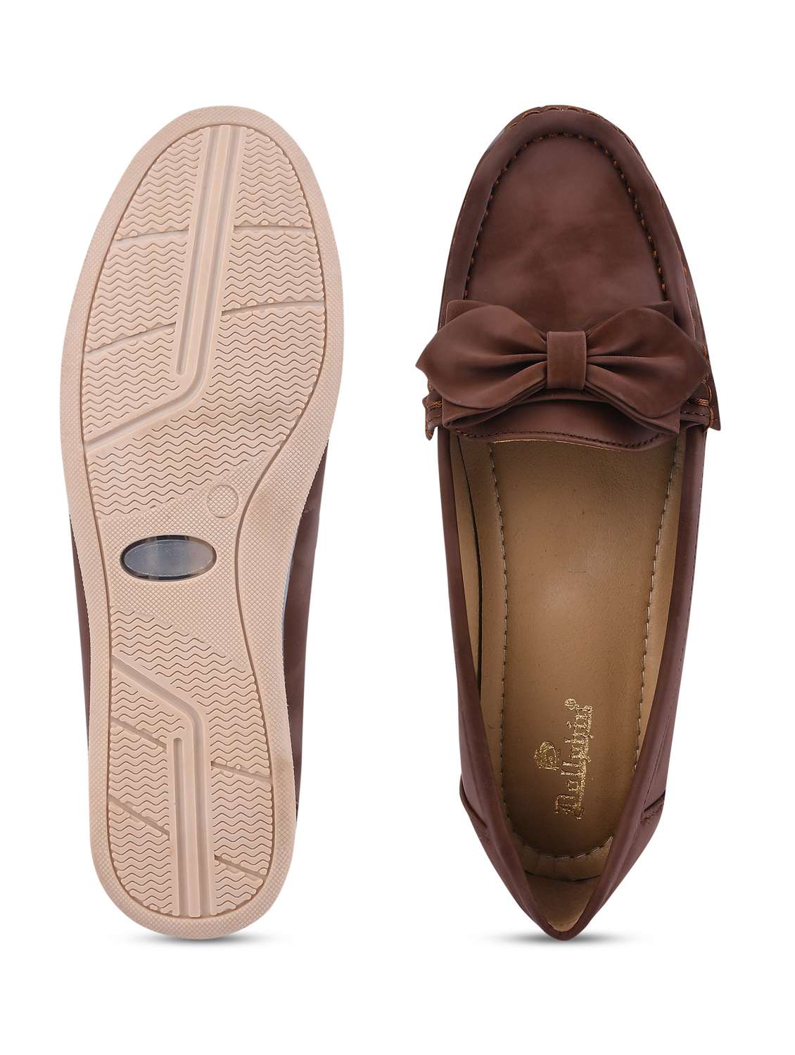 brown pu slip on loafers - 20045294 -  Standard Image - 5