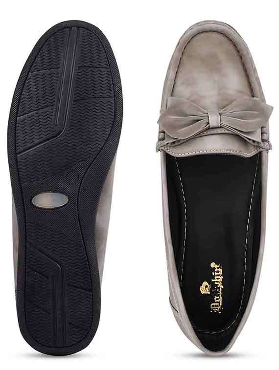 grey pu slip on loafers - 20045295 -  Standard Image - 5