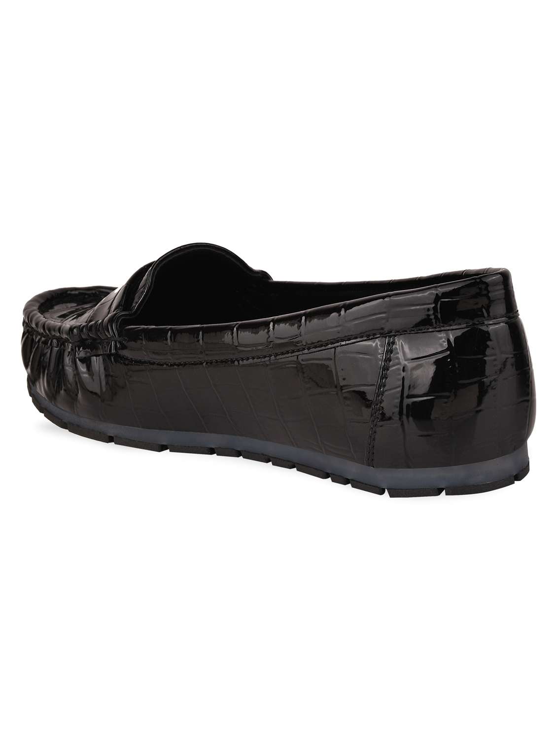 black leather slip on loafers - 20045299 -  Standard Image - 3