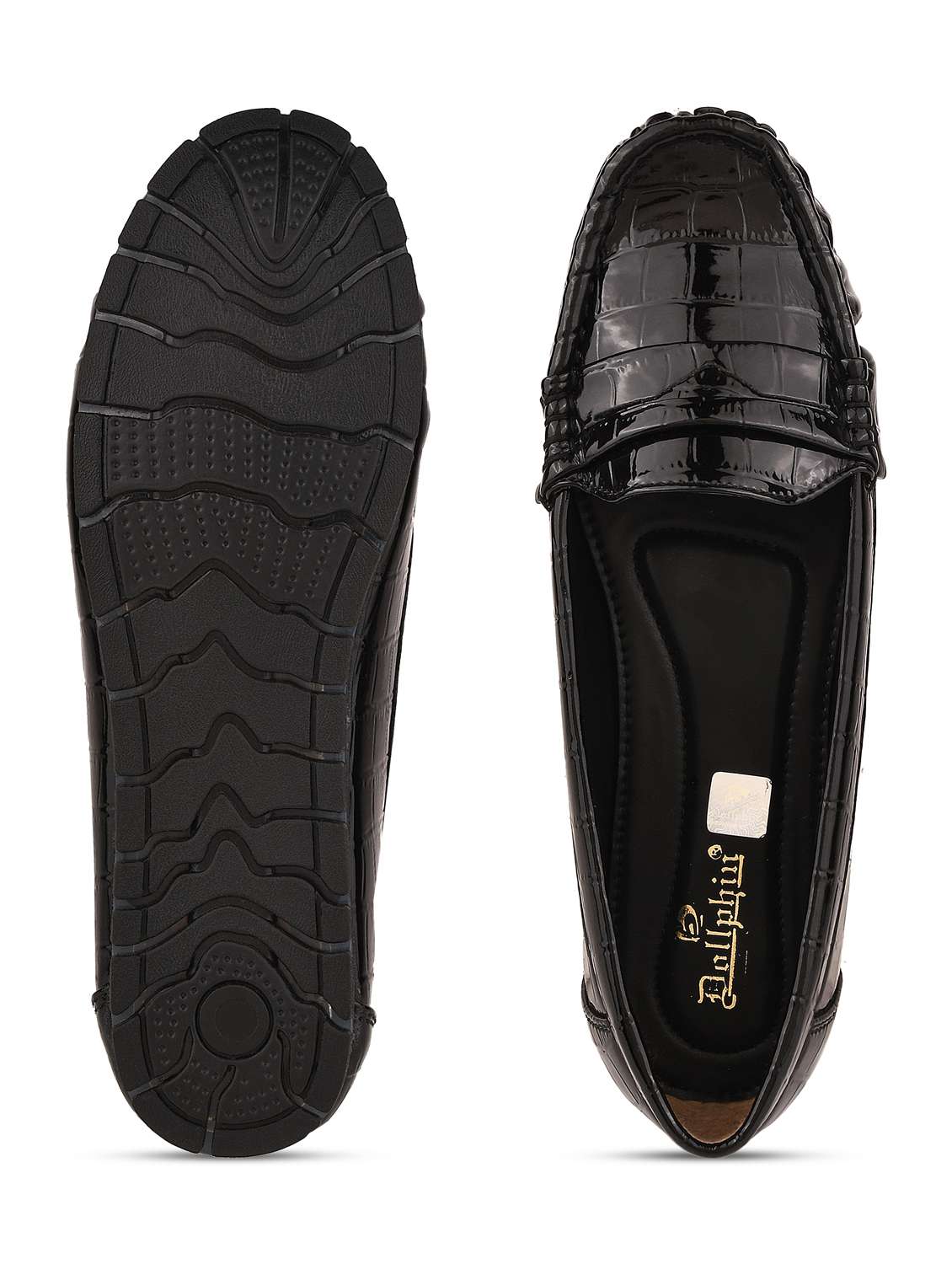 black leather slip on loafers - 20045299 -  Standard Image - 5