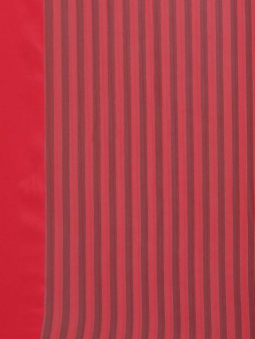 women's stripes red colored saree with blouse - 20045935 -  Standard Image - 3