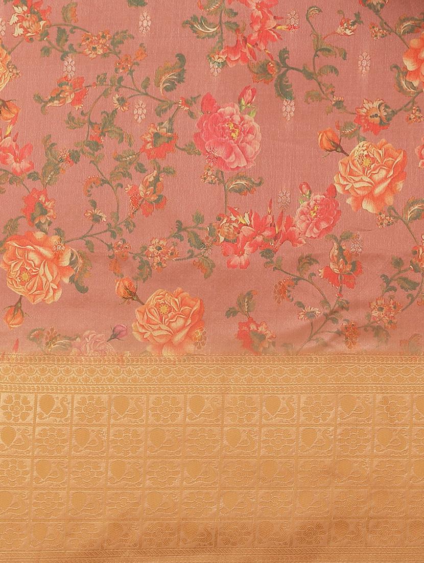 women floral bordered saree with blouse - 20045939 - Standard Image - 5