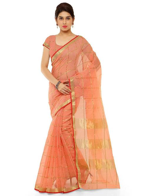 checkered kota doria saree with blouse  - 20047209 -  Standard Image - 0