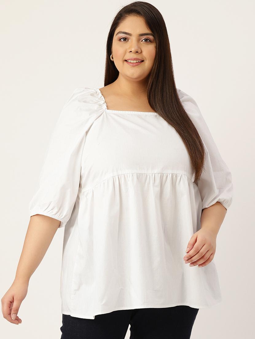 women's peplum square neck top - 20047711 - Zoom Image - 0
