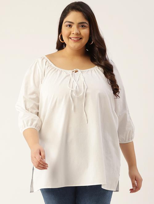 women's straight tie-up neck top - 20047714 -  Standard Image - 0