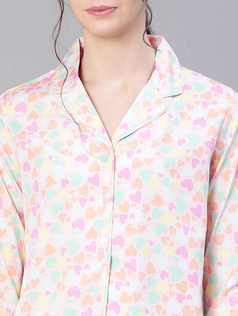 women white printed pyjama set - 20047878 - Standard Image - 5