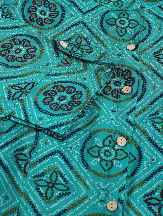 green silk blend shirt tunic - 20048022 - Standard Image - 5
