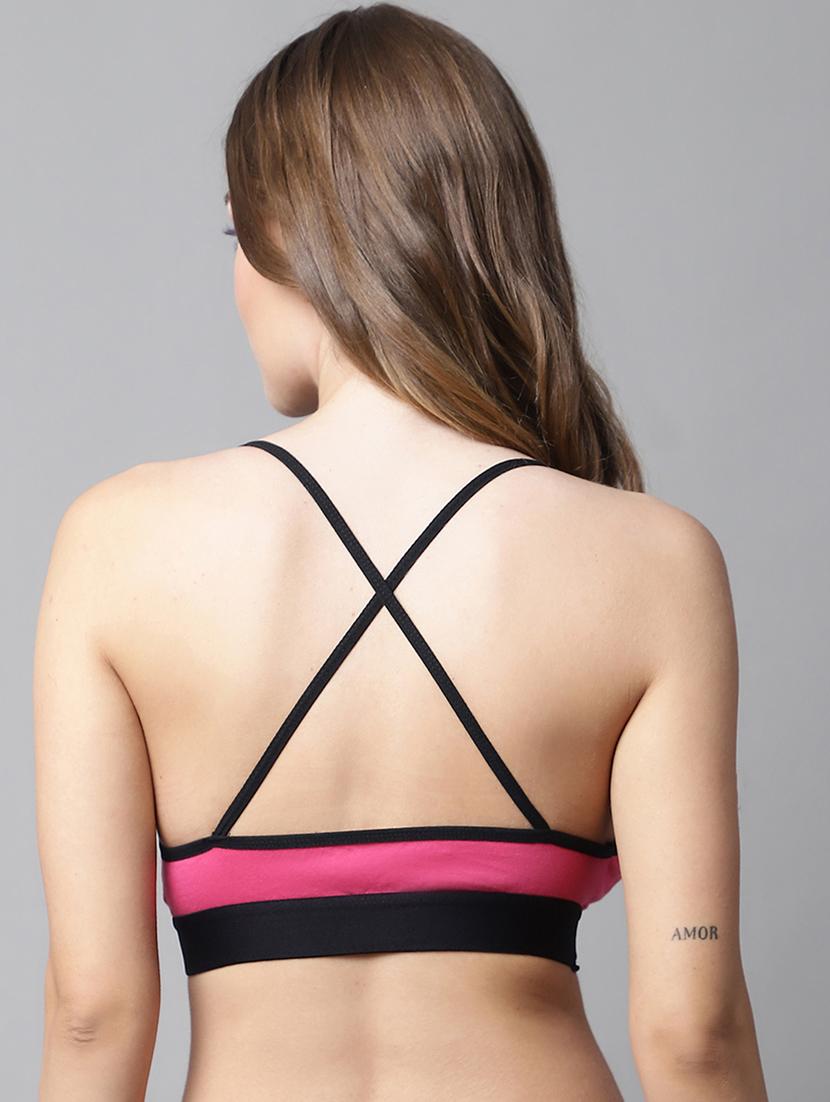 pink cotton blend plunge bra - 20049993 - Standard Image - 3