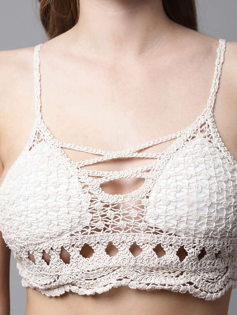white cotton lette bra - 20050016 -  Standard Image - 5