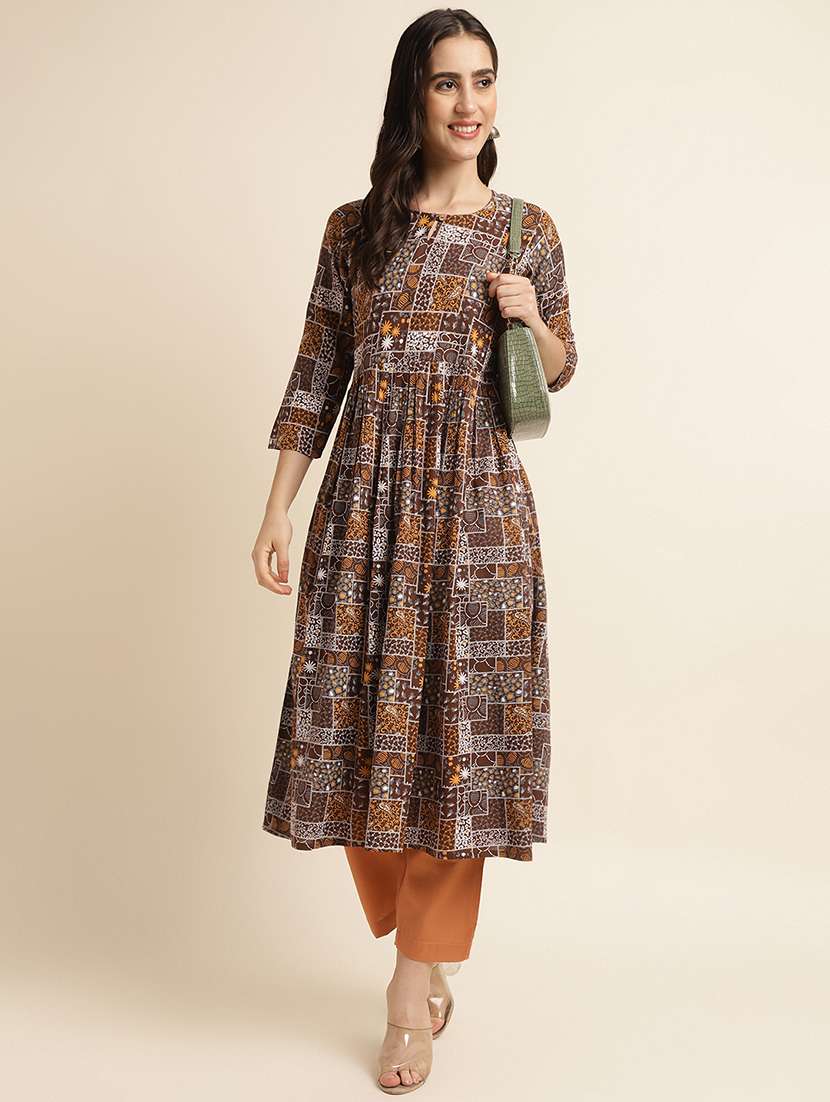 women printed kurta pant set