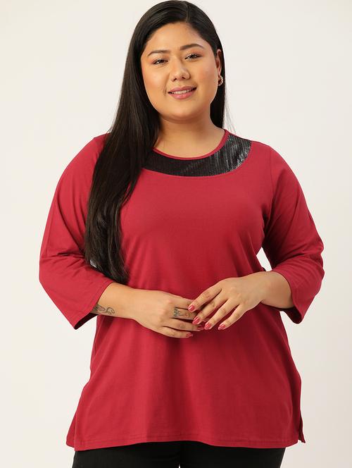 women's straight round neck top - 20050319 -  Standard Image - 0