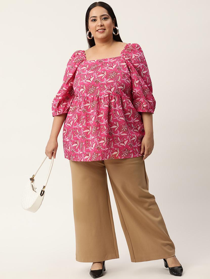 women's peplum square neck top - 20050322 - Standard Image - 3