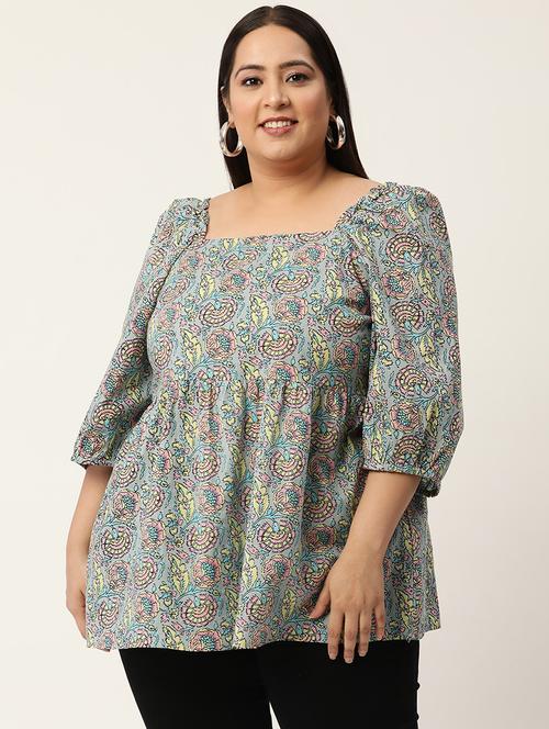 women's peplum square neck top - 20050324 - Standard Image - 0