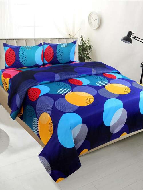 modefe polycotton printed double bedsheet with 2 pillow covers - 20050489 -  Standard Image - 0