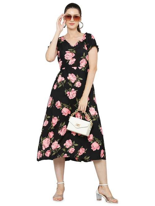women's fit & flare floral dress - 20051727 -  Standard Image - 0