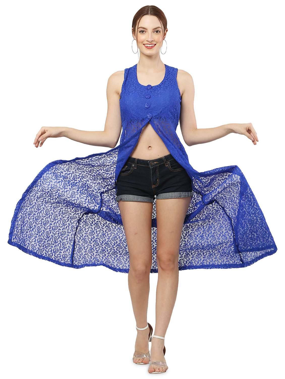 blue fit & flare tunic - 20051741 - Zoom Image - 0