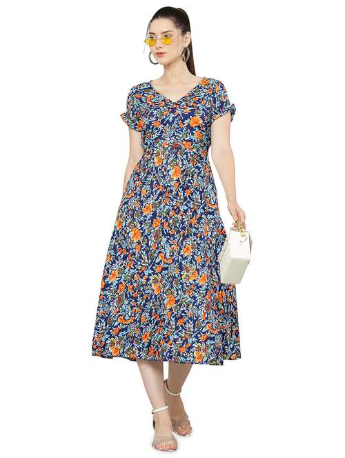 women's fit & flare floral dress - 20051745 - Standard Image - 0