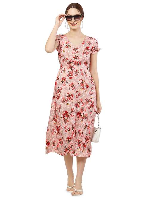 women's fit & flare floral dress - 20051762 - Standard Image - 0