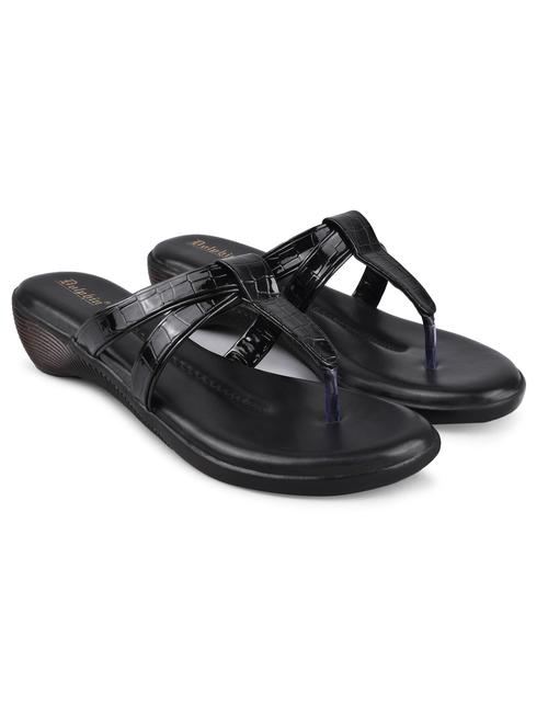 black pu slip on sandals - 20052064 - Standard Image - 0