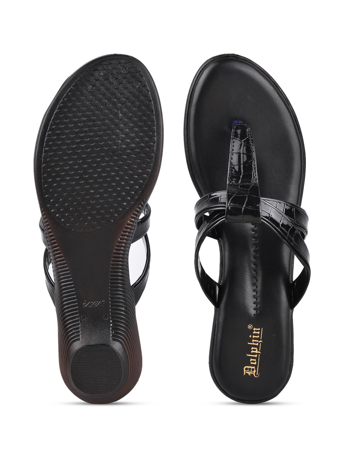 black pu slip on sandals - 20052064 - Standard Image - 5
