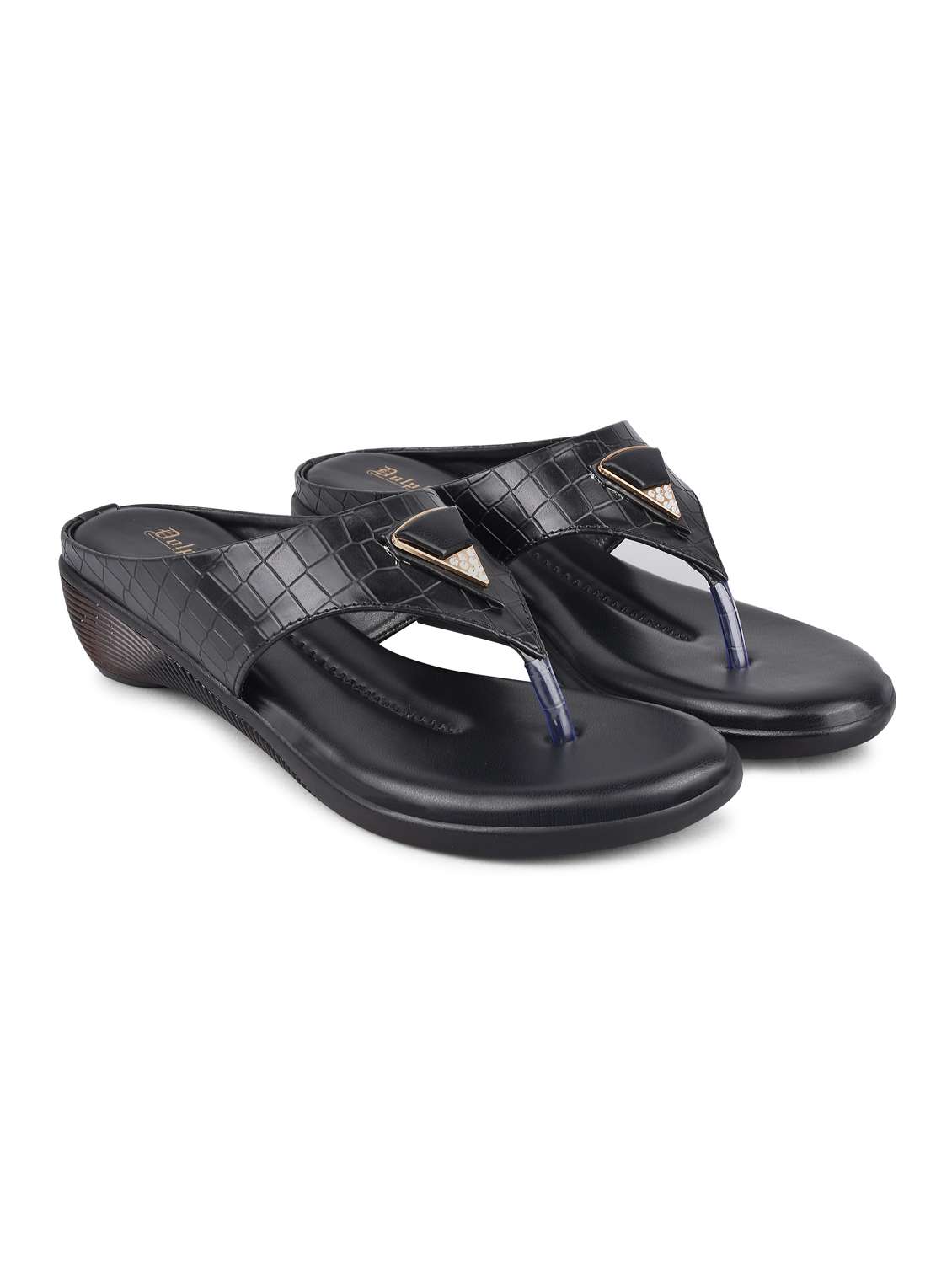 black pu slip on sandals - 20052066 - Zoom Image - 0