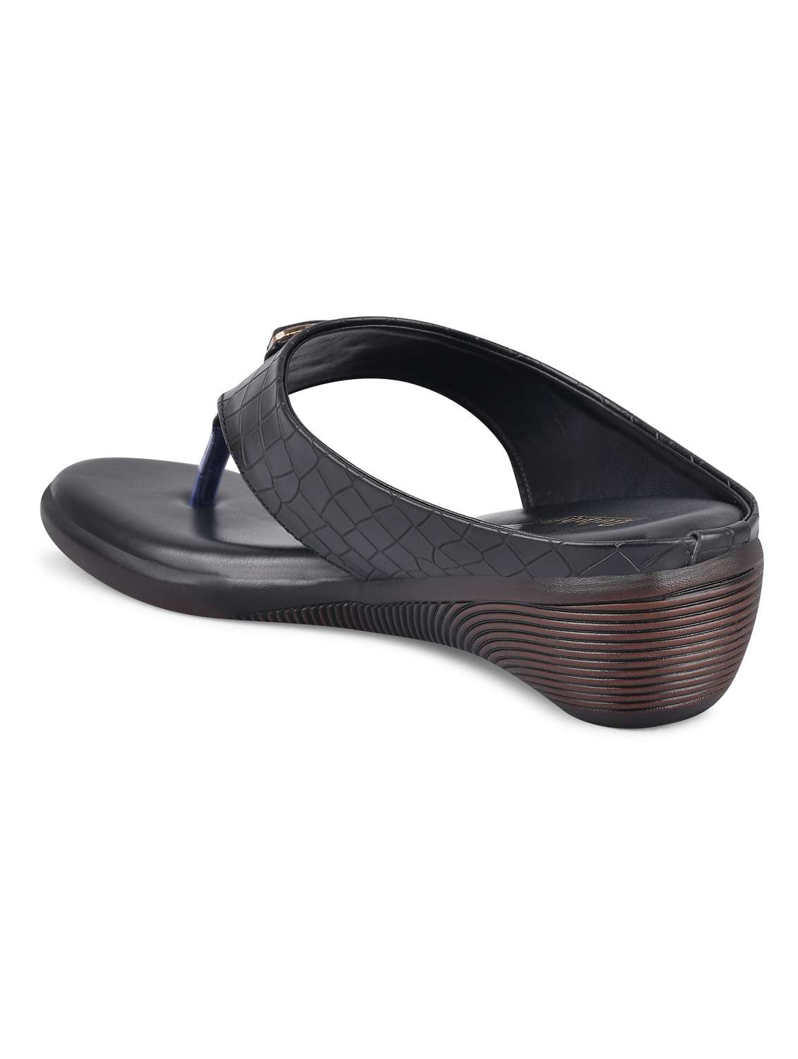 black pu slip on sandals - 20052066 - Standard Image - 3
