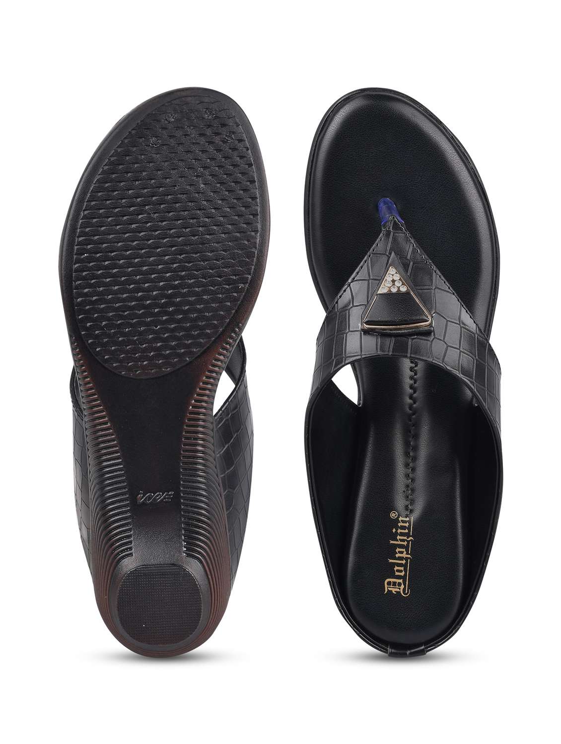 black pu slip on sandals - 20052066 - Standard Image - 5