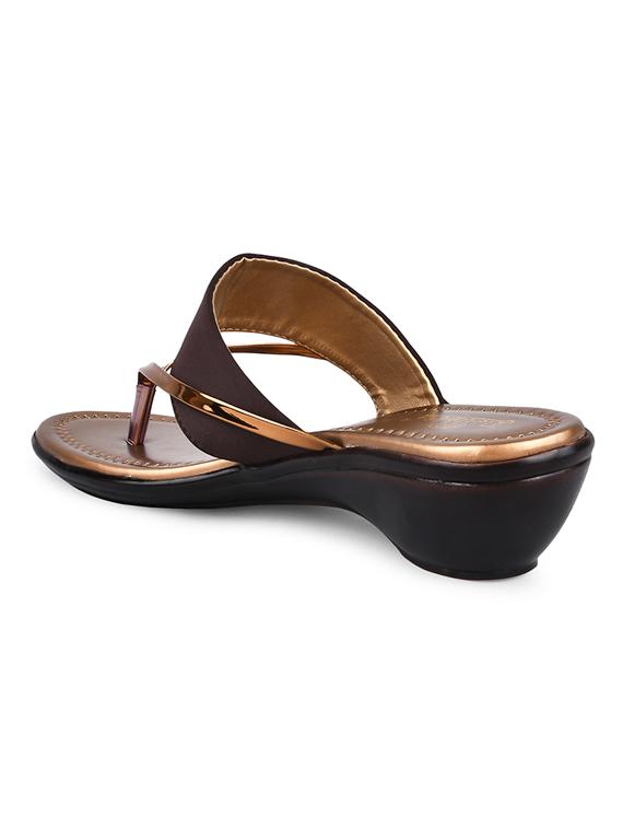 brown pu slip on sandals - 20052072 - Standard Image - 3