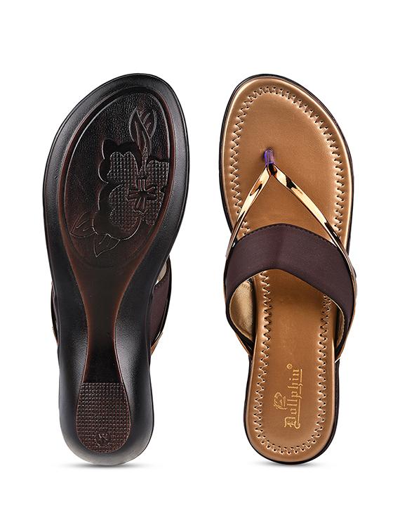 brown pu slip on sandals - 20052072 - Standard Image - 5