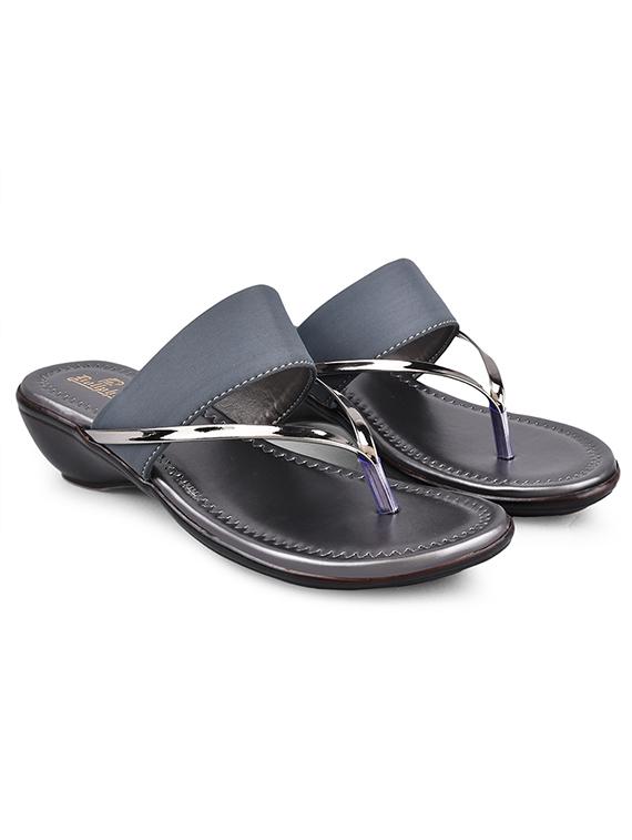 grey pu slip on sandals - 20052073 - Zoom Image - 0