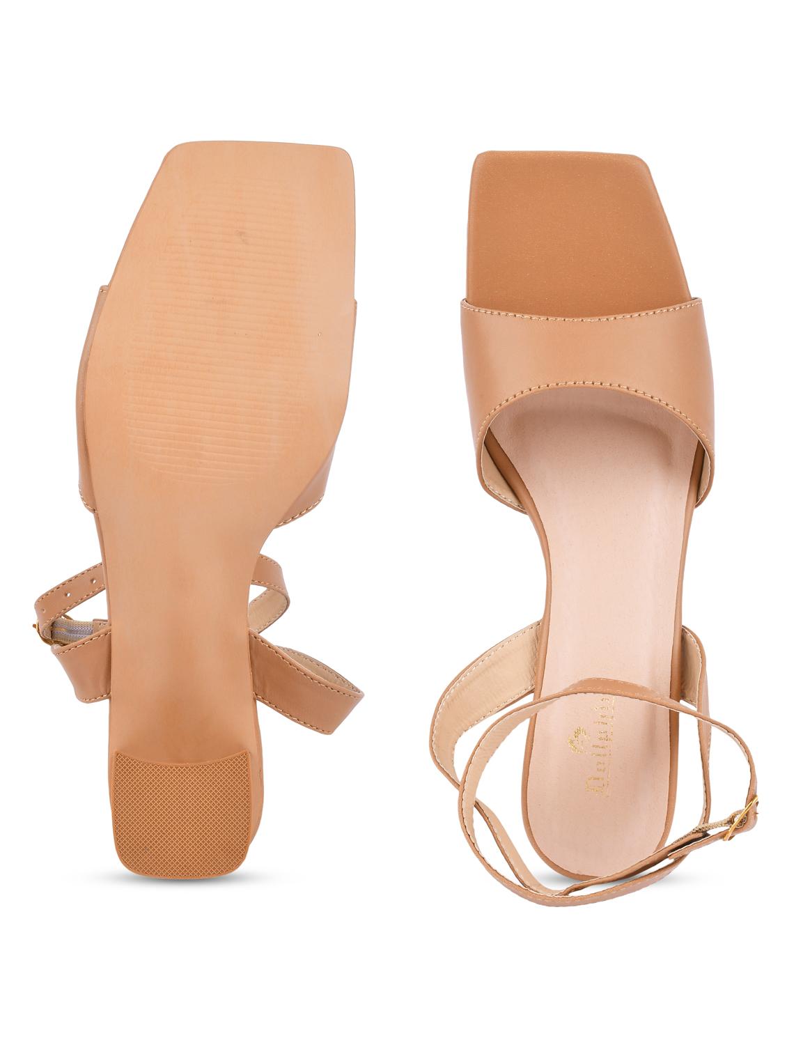beige pu ankle strap sandals - 20052074 - Standard Image - 5