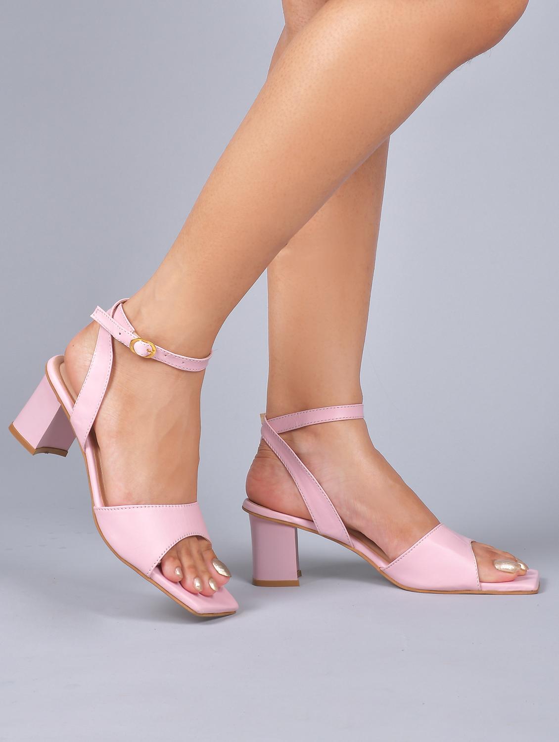 pink pu ankle strap sandals - 20052076 -  Zoom Image - 0