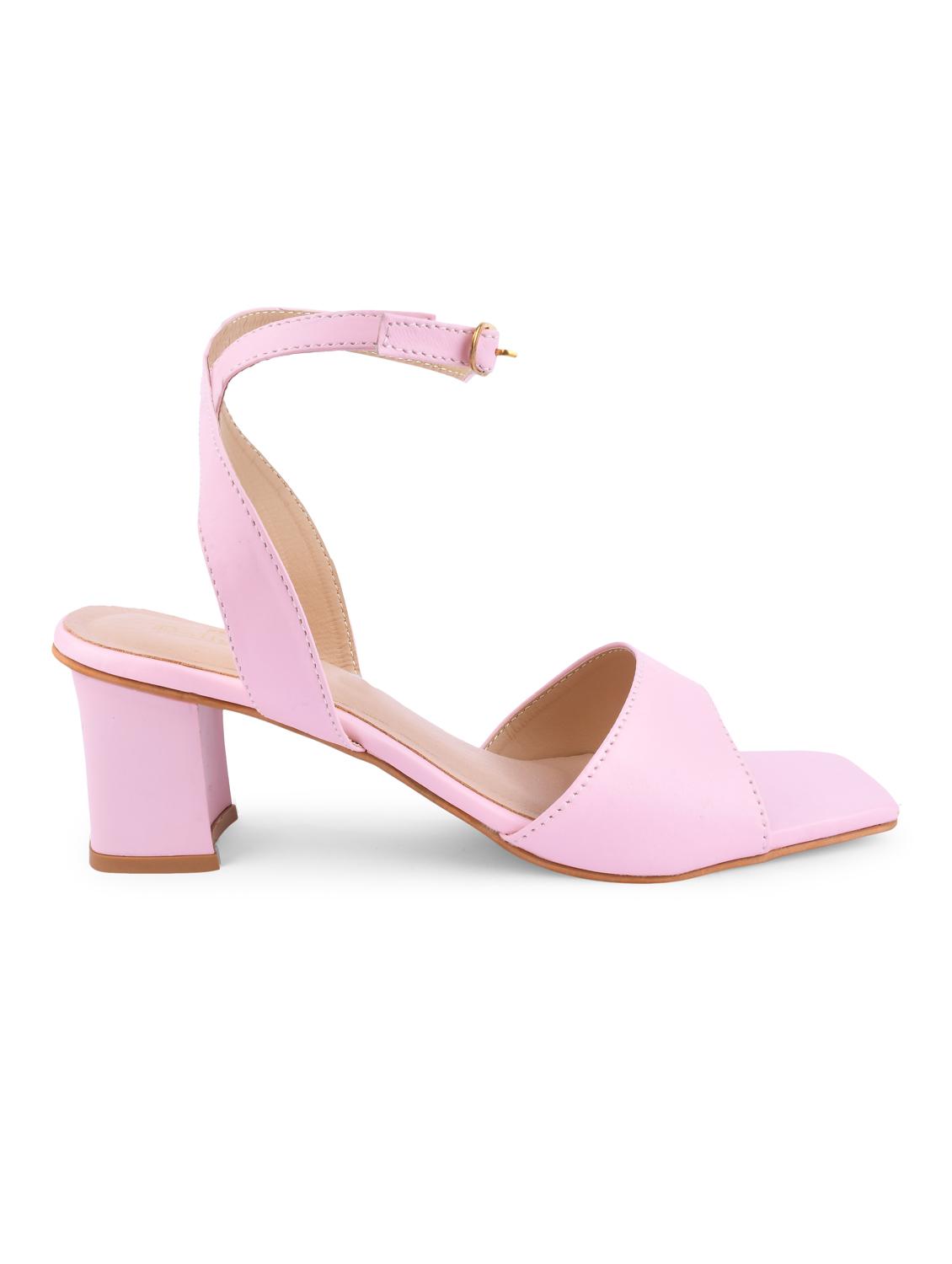pink pu ankle strap sandals - 20052076 - Standard Image - 3