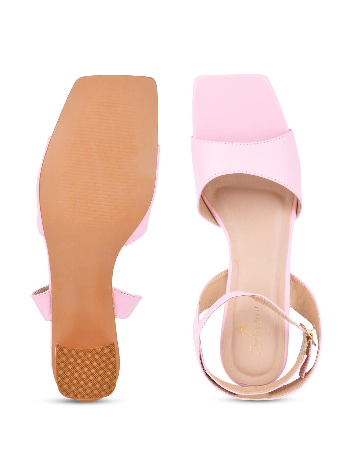 pink pu ankle strap sandals - 20052076 - Standard Image - 5
