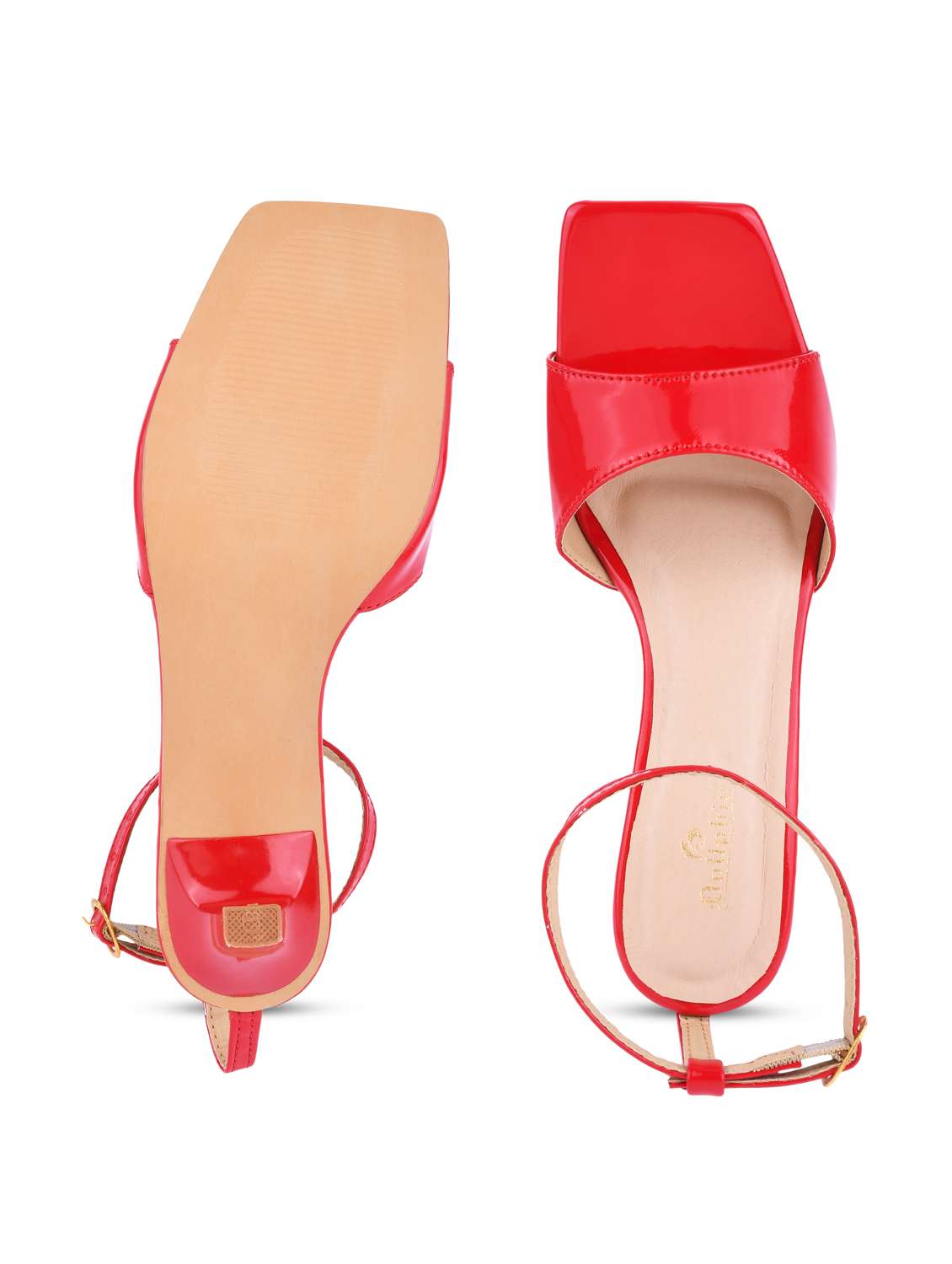 red patent leather ankle strap sandals - 20052081 - Standard Image - 5