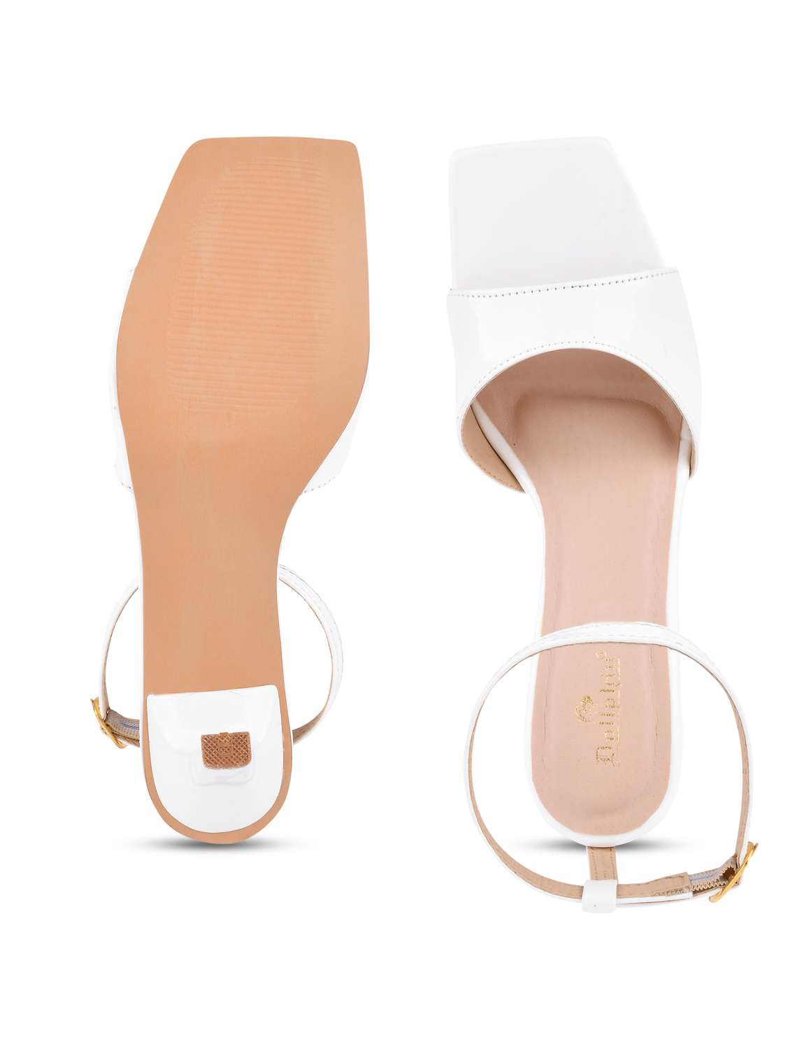 white patent leather ankle strap sandals - 20052082 -  Standard Image - 5