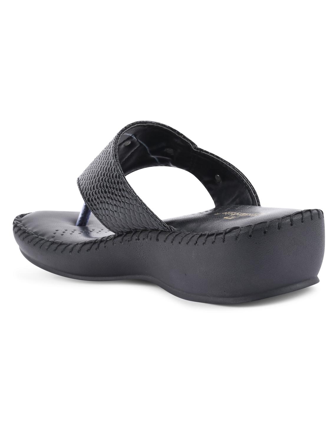 black pu slip on sandals - 20052084 - Standard Image - 3