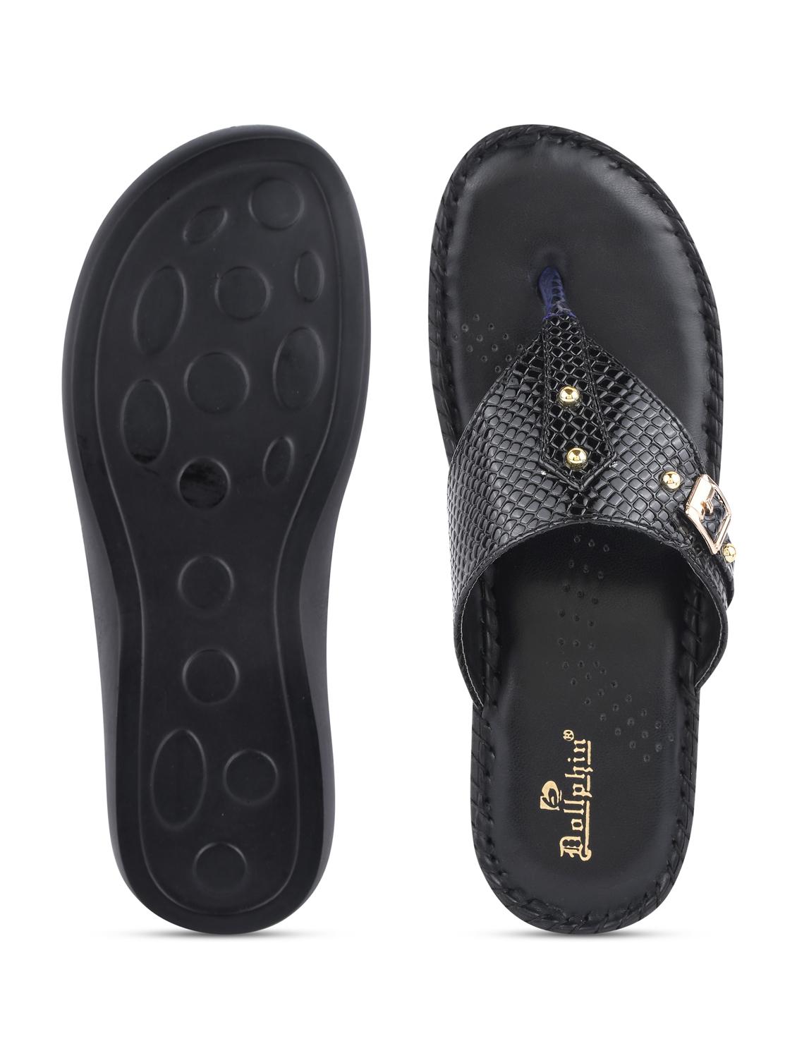 black pu slip on sandals - 20052084 - Standard Image - 5