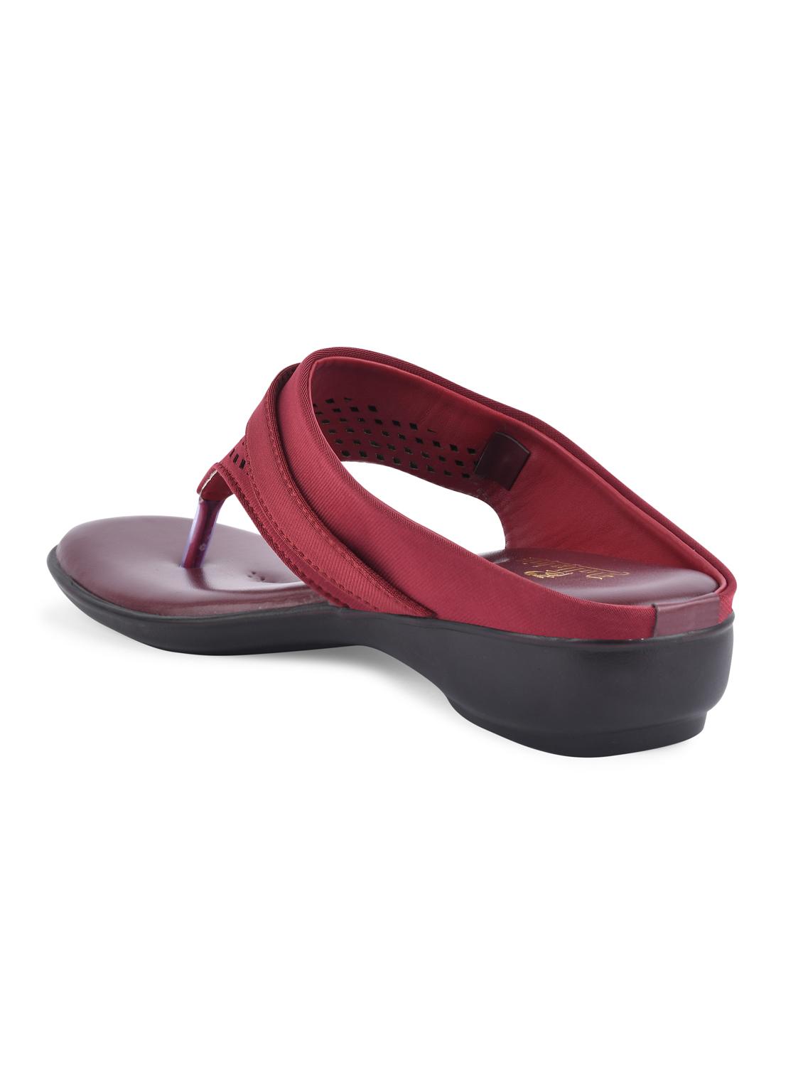 maroon pvc slip on sandals - 20052092 - Standard Image - 3