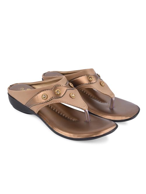 copper pvc slip on sandals - 20052095 - Standard Image - 0