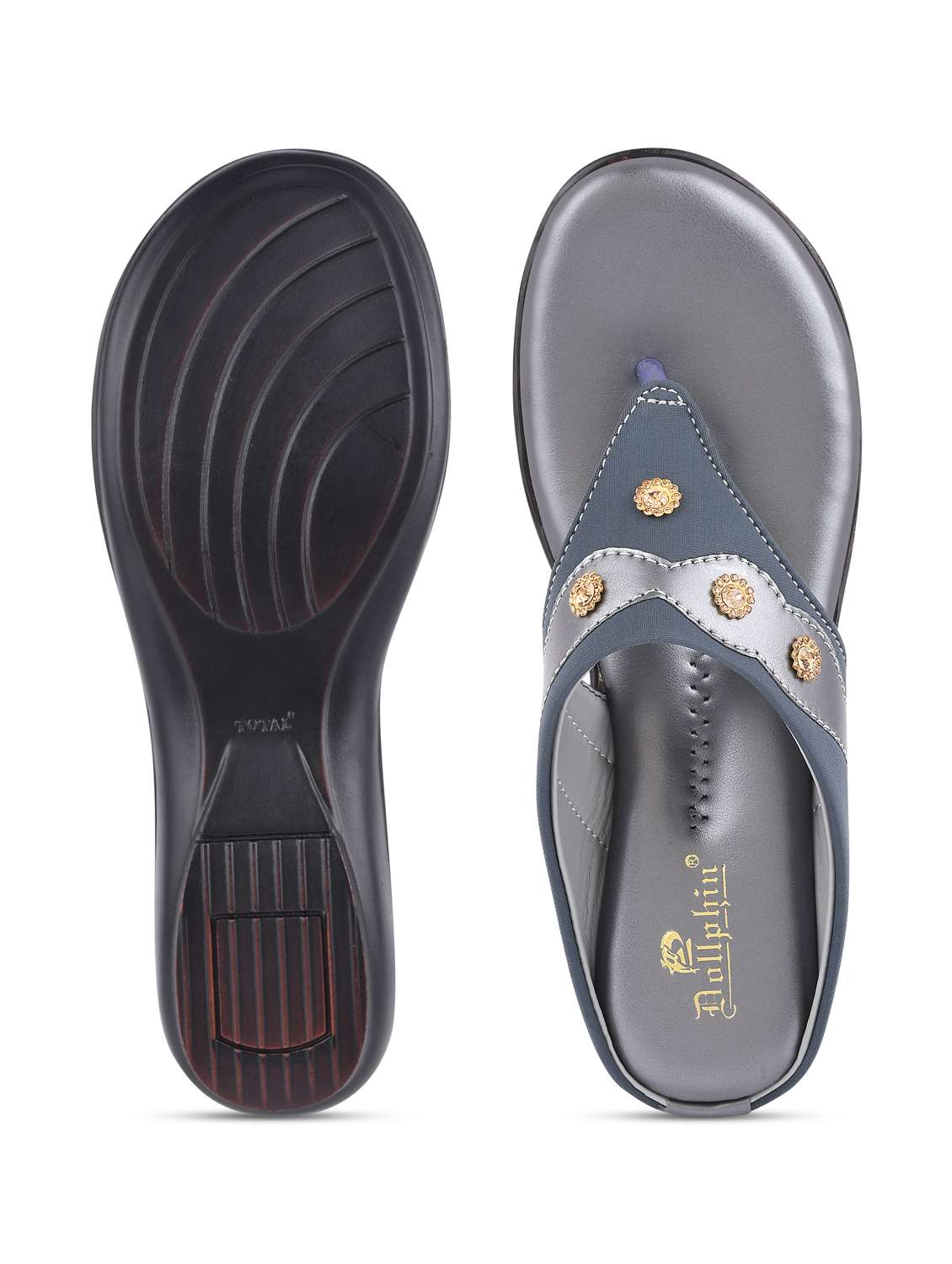 grey pvc slip on sandals - 20052096 - Standard Image - 5