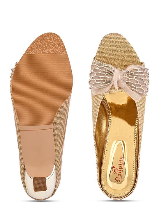 gold pu slip on sandals - 20052106 - Standard Image - 5