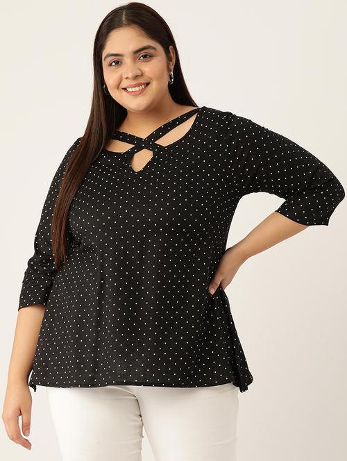 women's blouson key hole neck top - 20053057 - Standard Image - 0