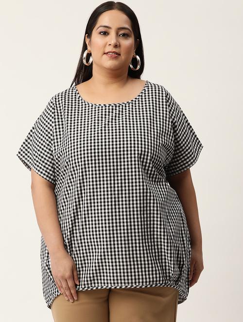 women's straight round neck top - 20053264 - Standard Image - 0