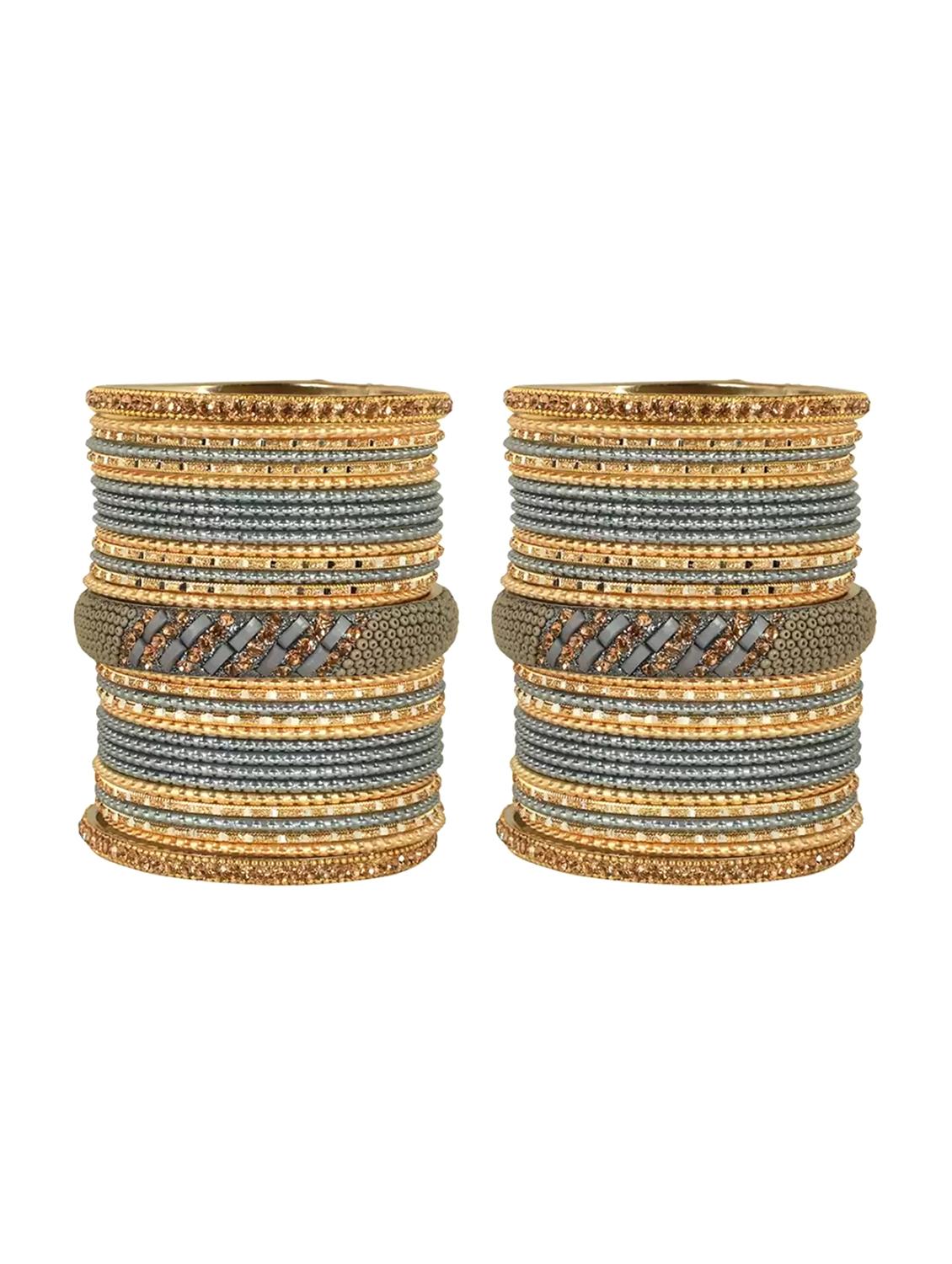 fullos beauty colorful lac matt metal bangles for women & girls - 20053822 - Zoom Image - 0