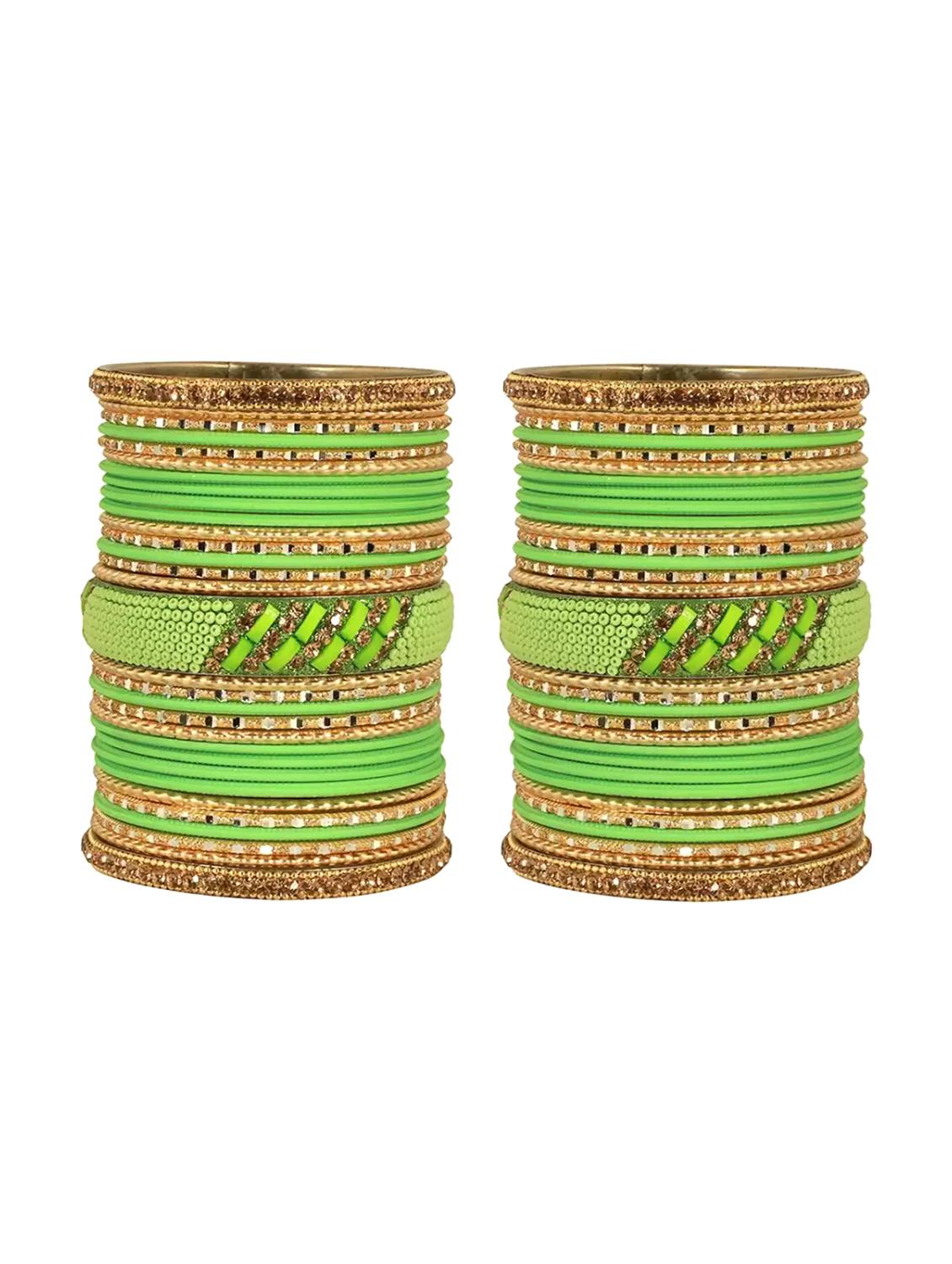 fullos beauty colorful lac matt metal bangles for women & girls - 20053826 - Zoom Image - 0