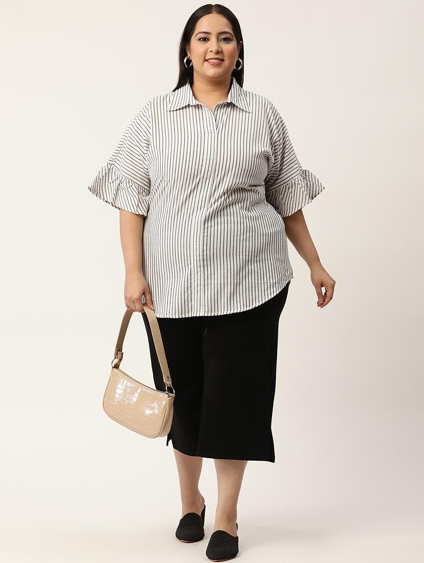 women's straight collared top - 20055574 - Standard Image - 3